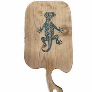🦎 Tribal Gecko Resin Inlay Serving Paddle / Charcuterie Board
