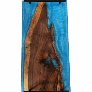 Wood & Resin Serving Tray – Ocean Blue