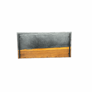 "Midnight Coast" Black Resin & Walnut Serving Board / Display