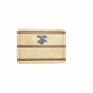 🦌 Engraved Moose Inlay Hardwood Cutting Board