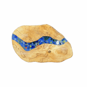 Coastal Blue Glass River Live Edge Serving Board